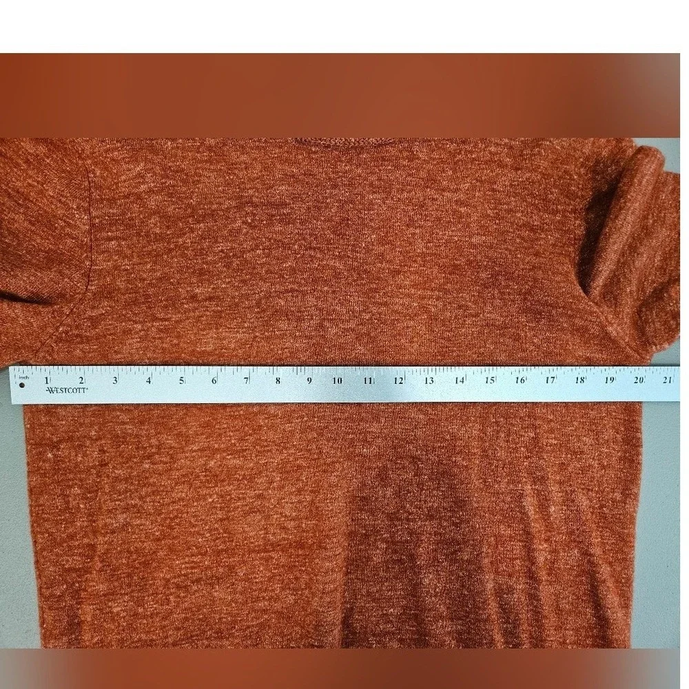 Grayers Mens Orange Wool Linen Crewneck Sweater‎ XL Pullover Long Sleeve Ribbed